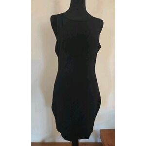 Guess Women Black Sleeveless Bodycon Little Black Dress Classic Fitted SZ M Sexy